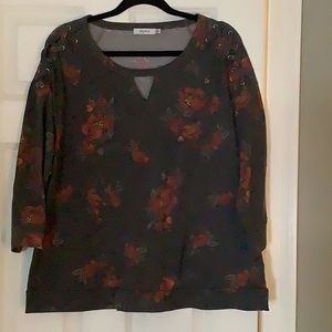 3/4 sleeve jersey knit tunic